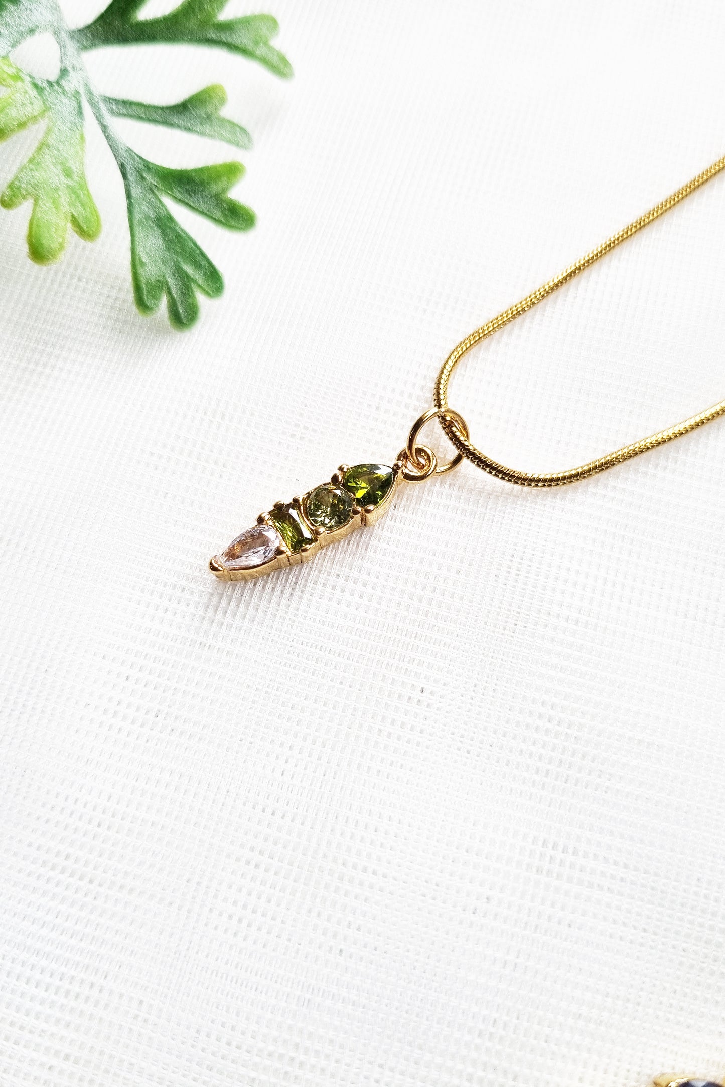 Gold Modern Ombre Birthstone Charm | 18k Gold Plated CZ Necklace