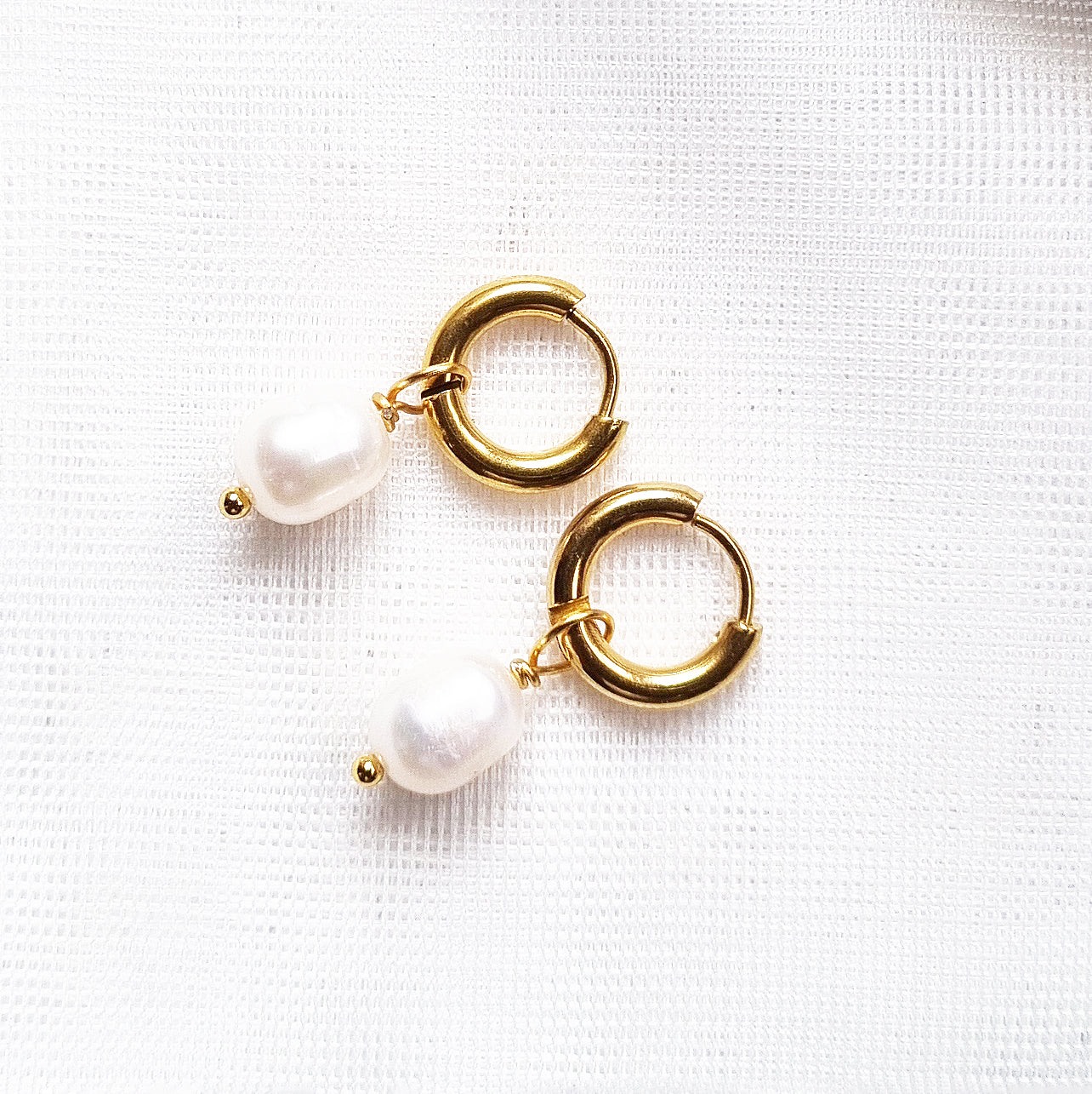 Dangle Pearl Earrings Set | Multi Piercing Gold
