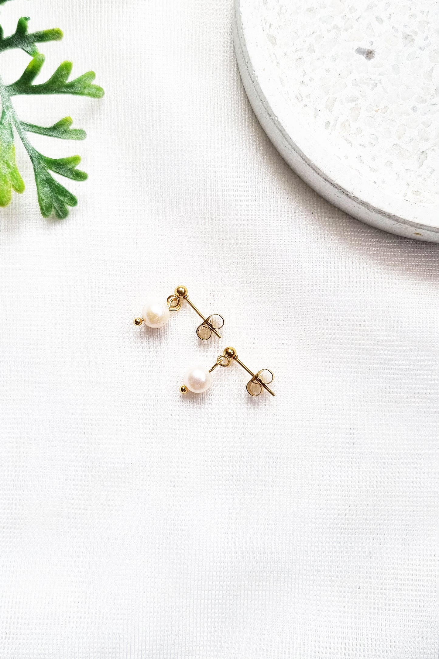 Dangle Pearl Earrings Set | Multi Piercing Gold