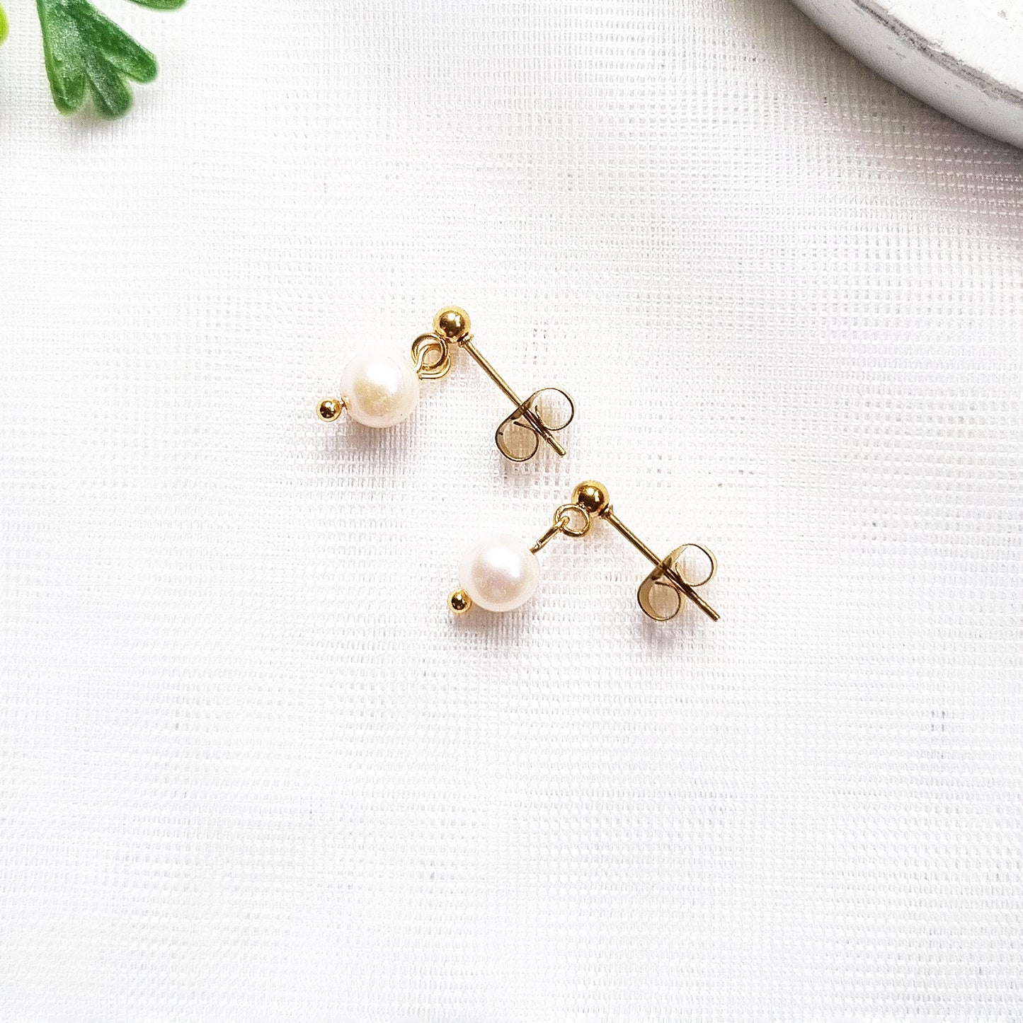 Dangle Pearl Earrings Set | Multi Piercing Gold