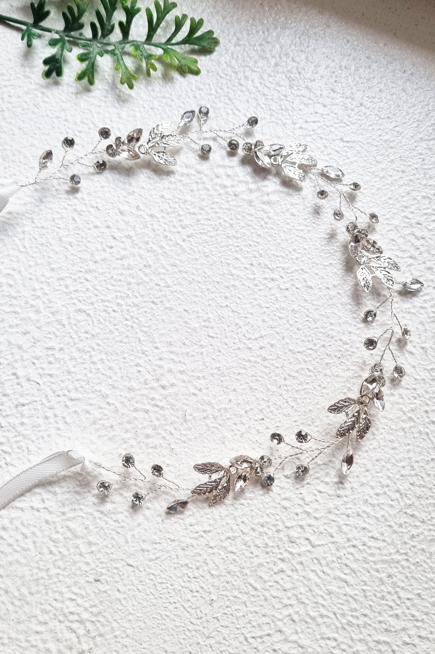 Dainty Leaf Crystal Hair Vine | Bridal