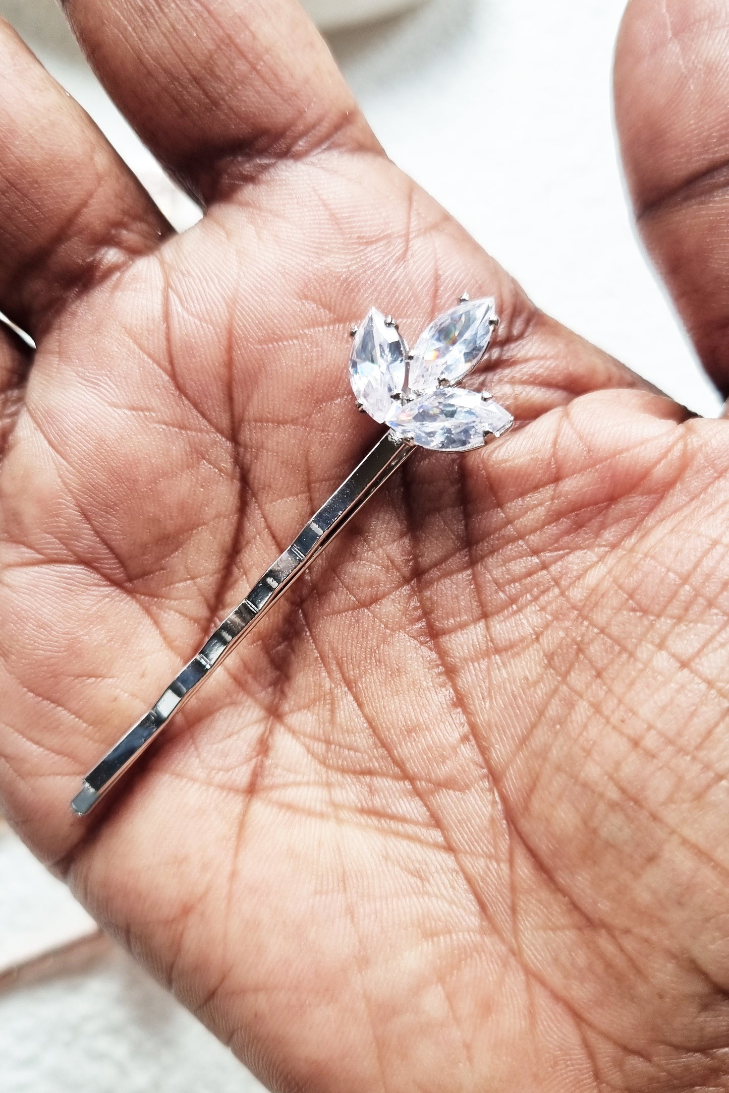 Marquise Crystal Hair Clips Set in Gold, Silver, Rose Gold - 6 pcs