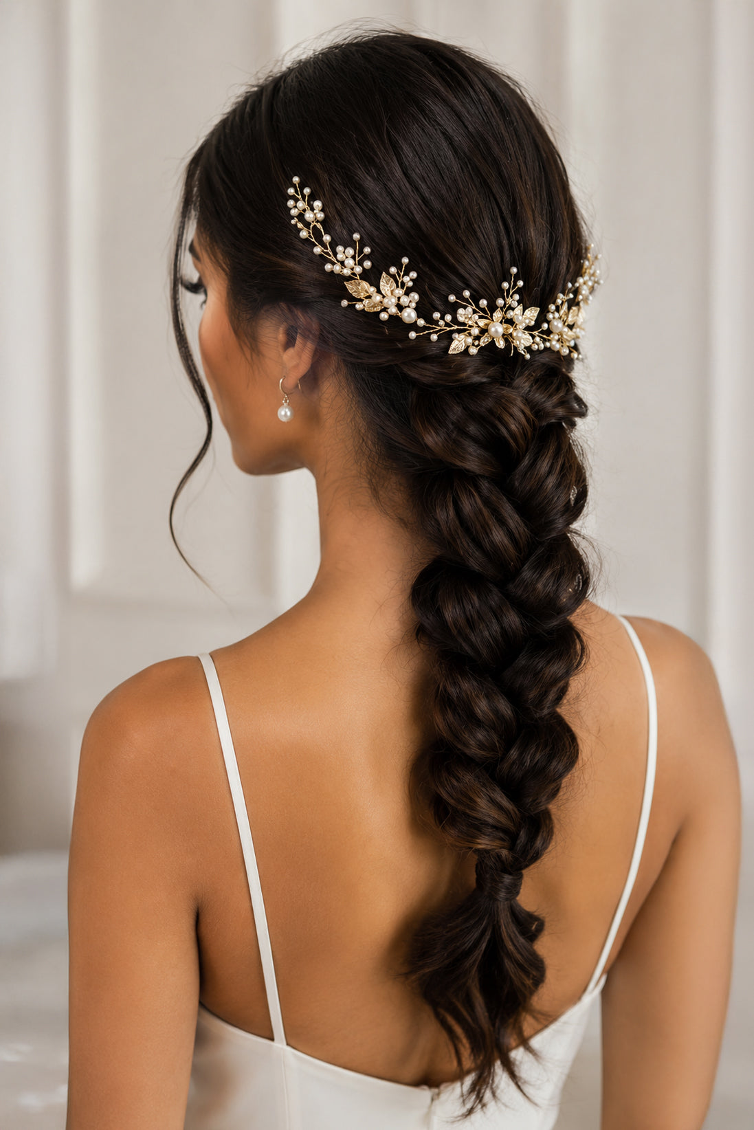 Gold Floral & Pearl Bridal Hair Accessory Set