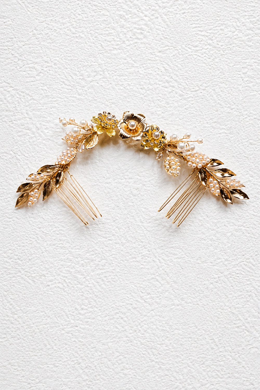 Gold Metal Flower Bridal Headpiece for Updo Finished With Comb