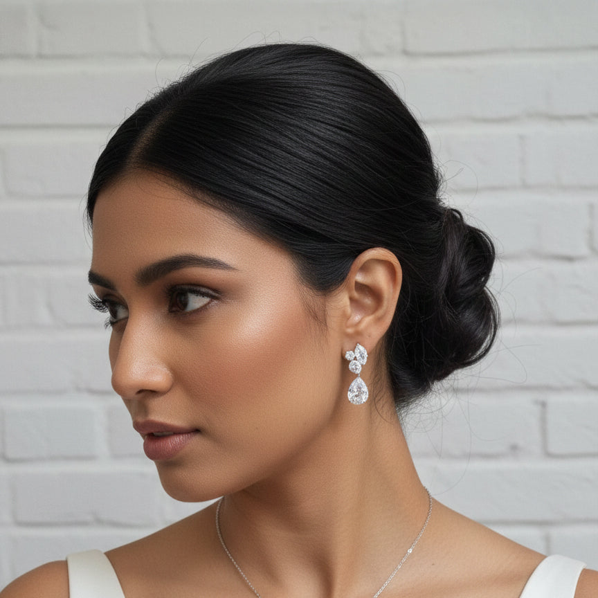 Marquise Crystal Nature Inspired Drop Earrings