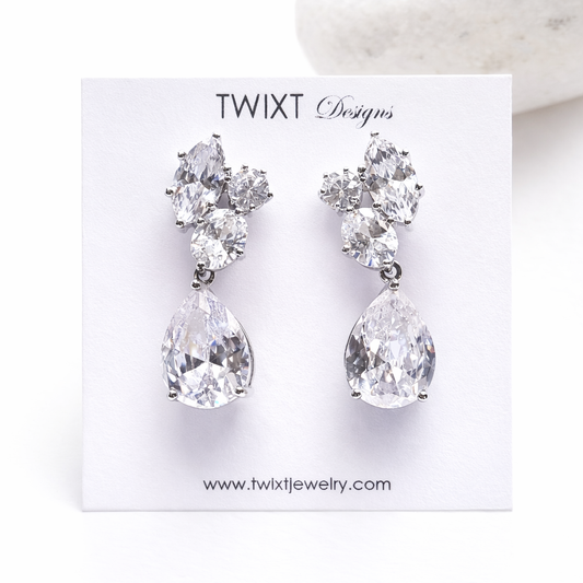 Marquise Crystal Nature Inspired Drop Earrings