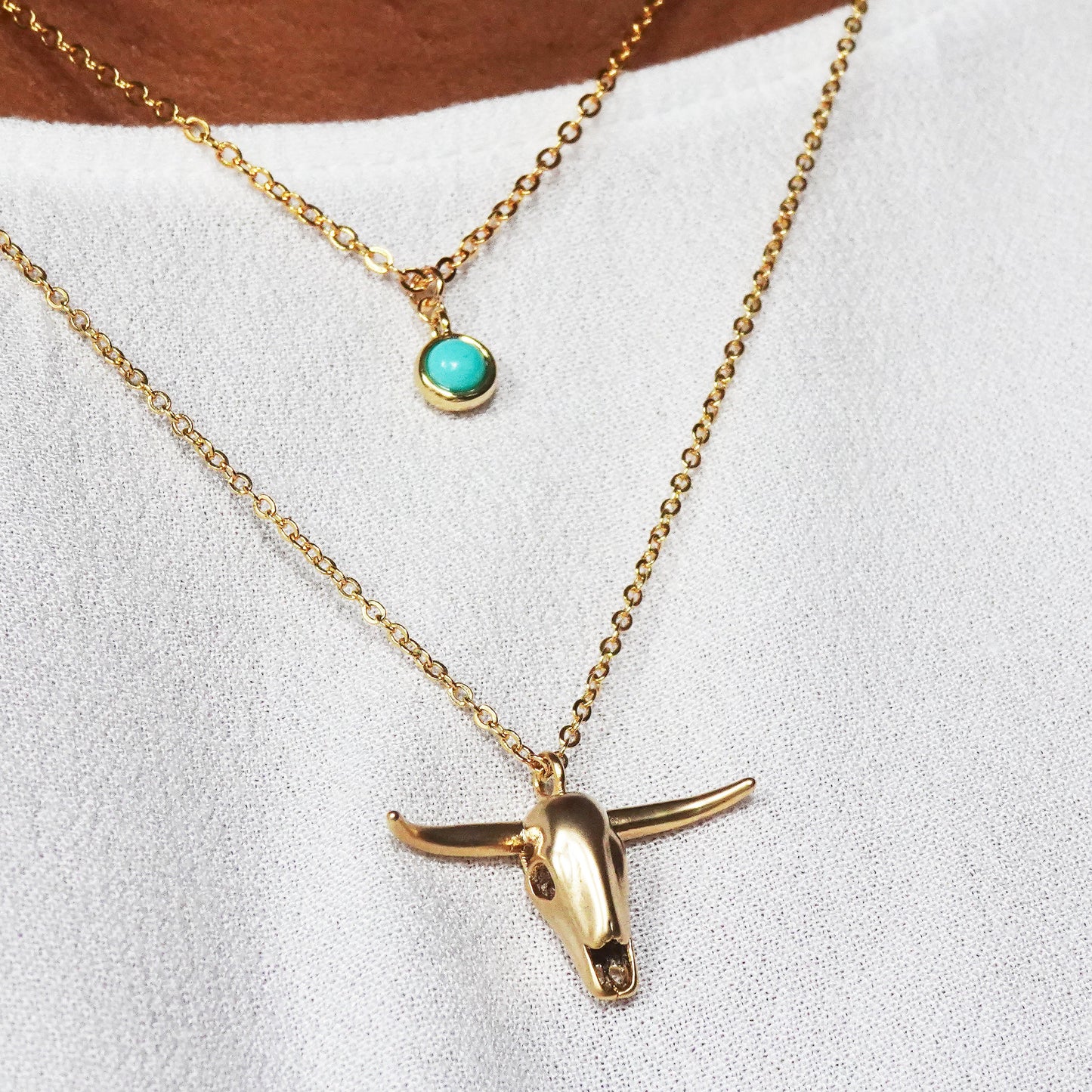 Dainty turquoise necklace perfect for layering