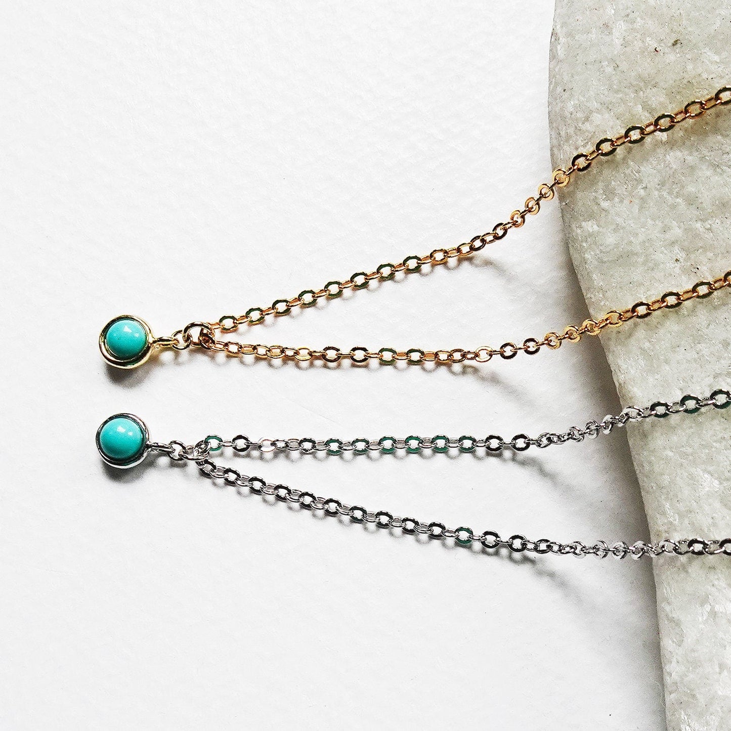 Dainty turquoise necklace perfect for layering