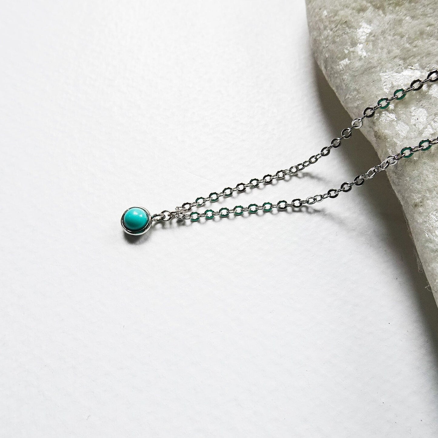 Dainty turquoise necklace perfect for layering