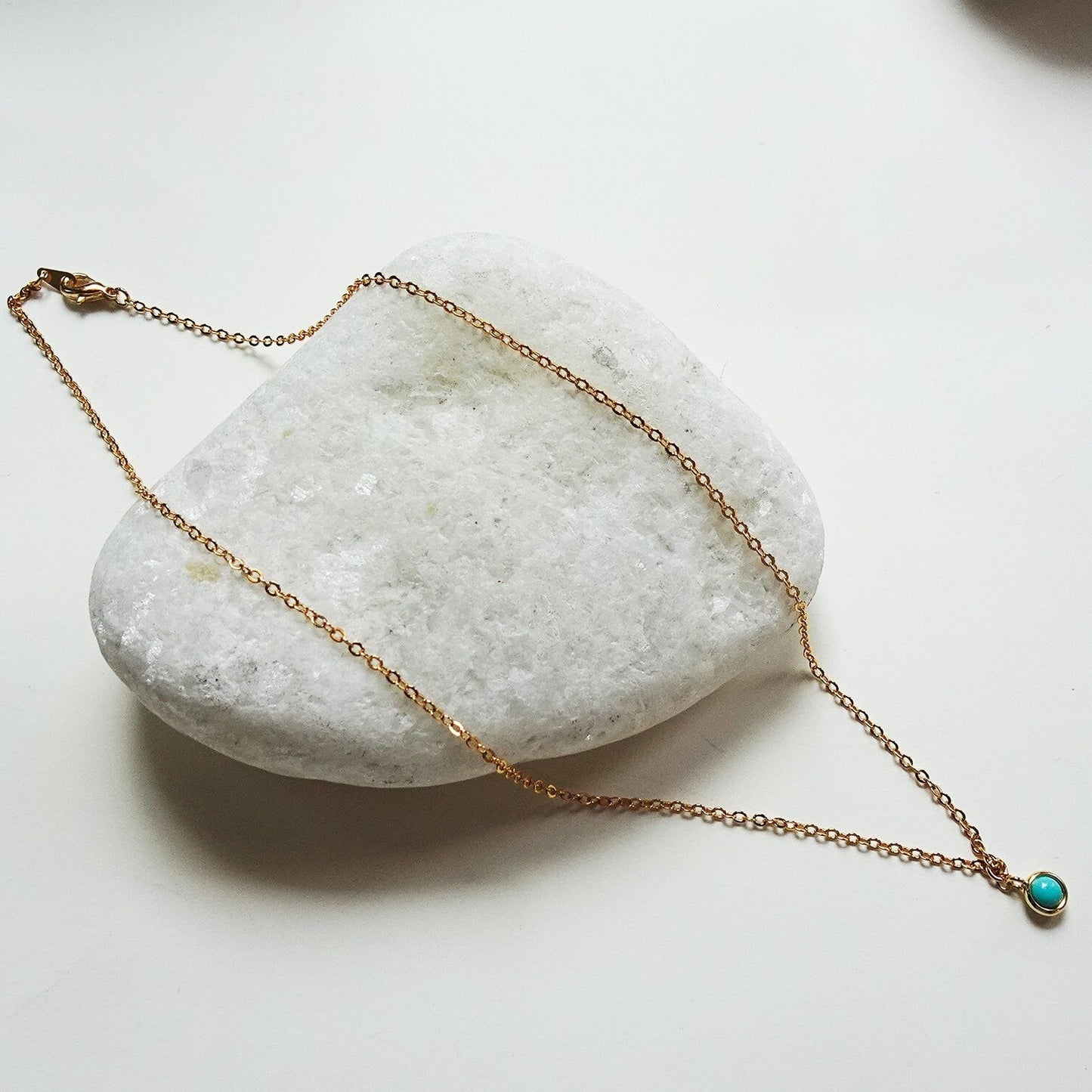 Dainty turquoise necklace perfect for layering