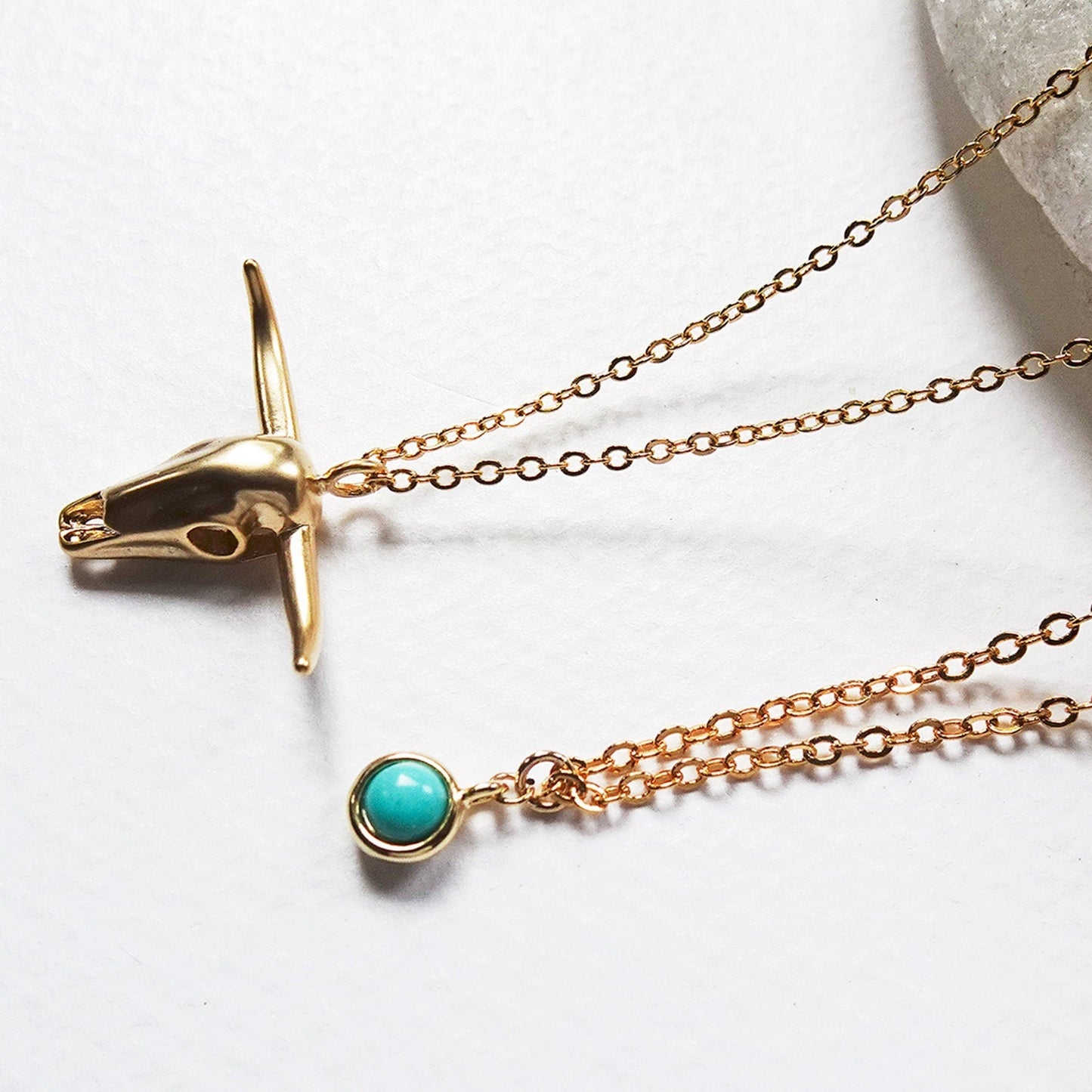 Dainty turquoise necklace perfect for layering