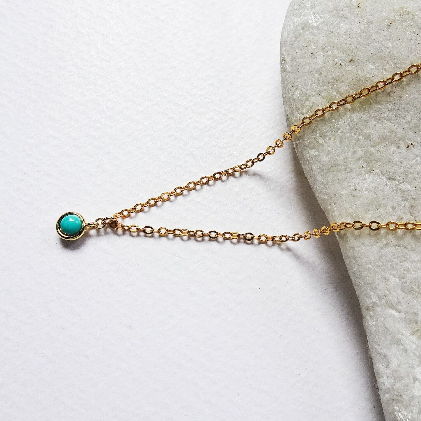 Dainty turquoise necklace perfect for layering