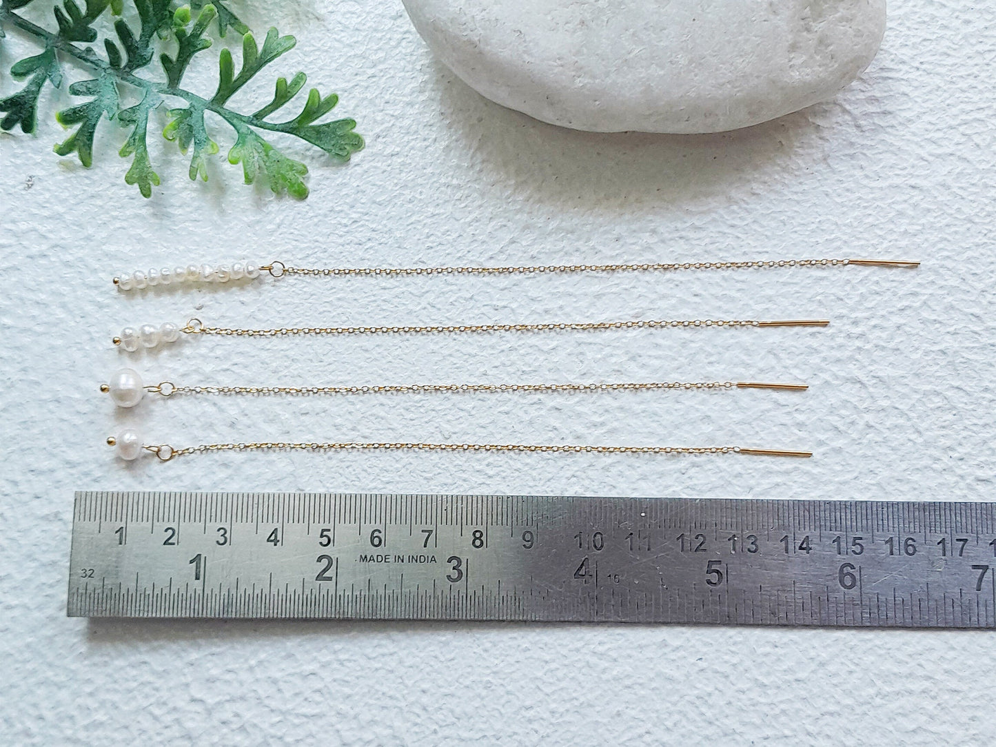 Delicate Pearl Threader Earrings