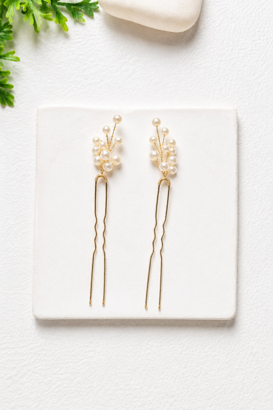 Gold Floral & Pearl Bridal Hair Accessory Set